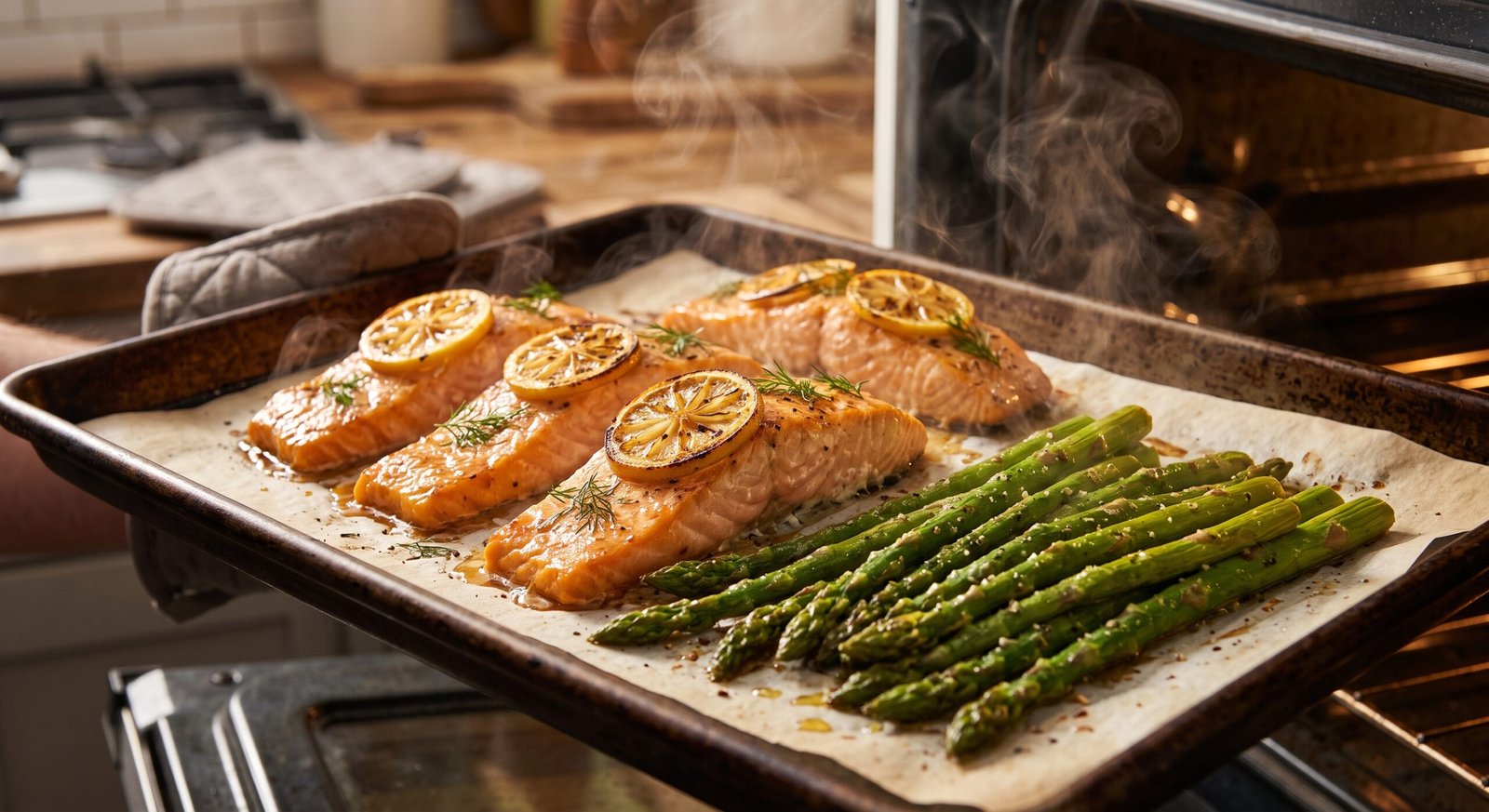15-Minute Sheet Pan Salmon and Asparagus Meal Prep
