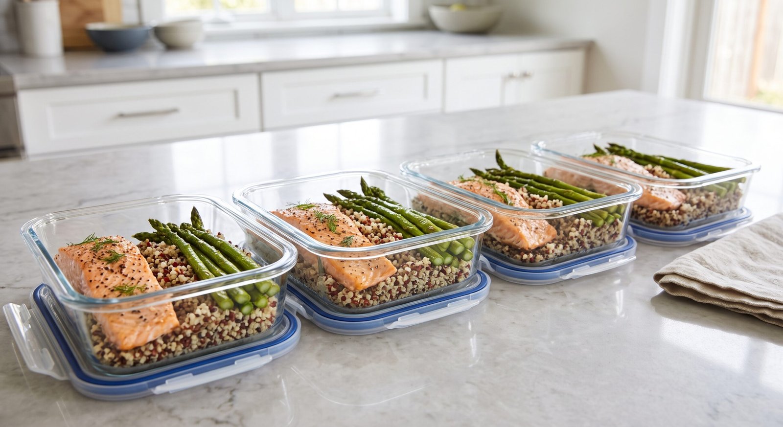 15-Minute Sheet Pan Salmon and Asparagus Meal Prep