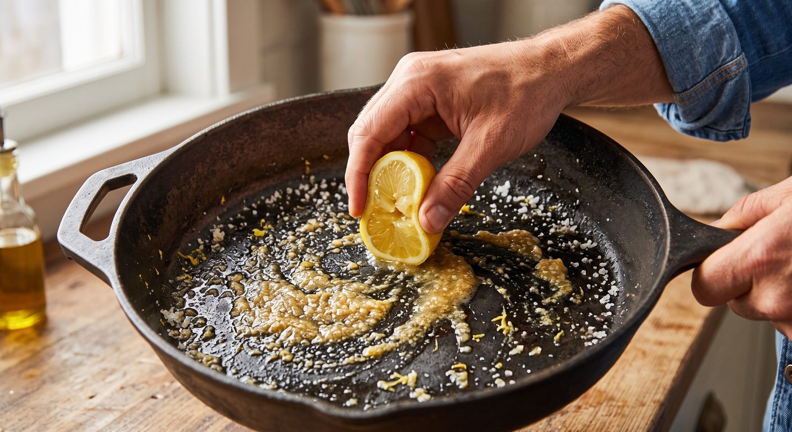 How to clean cast iron skillet after cooking fish