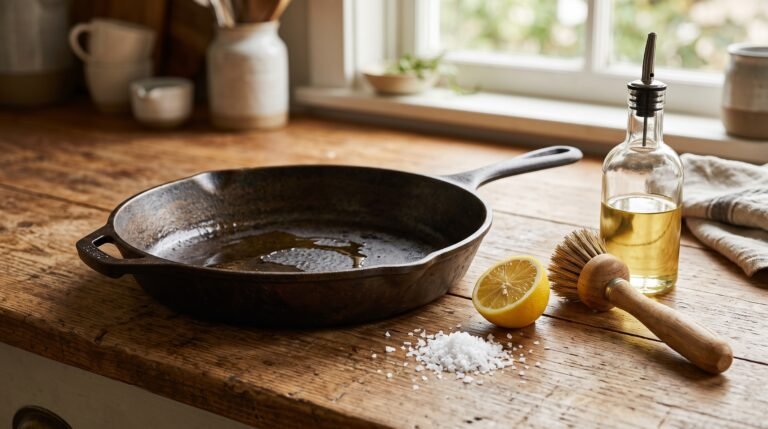 How to clean cast iron skillet after cooking fish