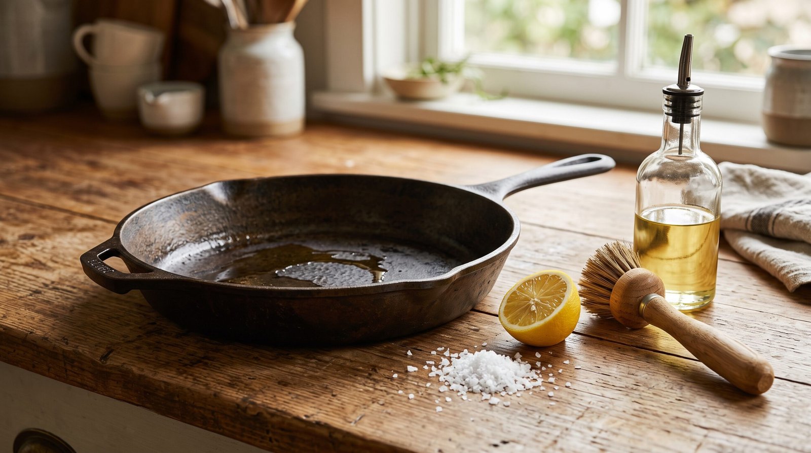 How to clean cast iron skillet after cooking fish