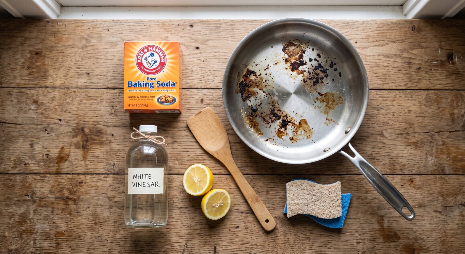 How to get burnt food stains off stainless steel pans