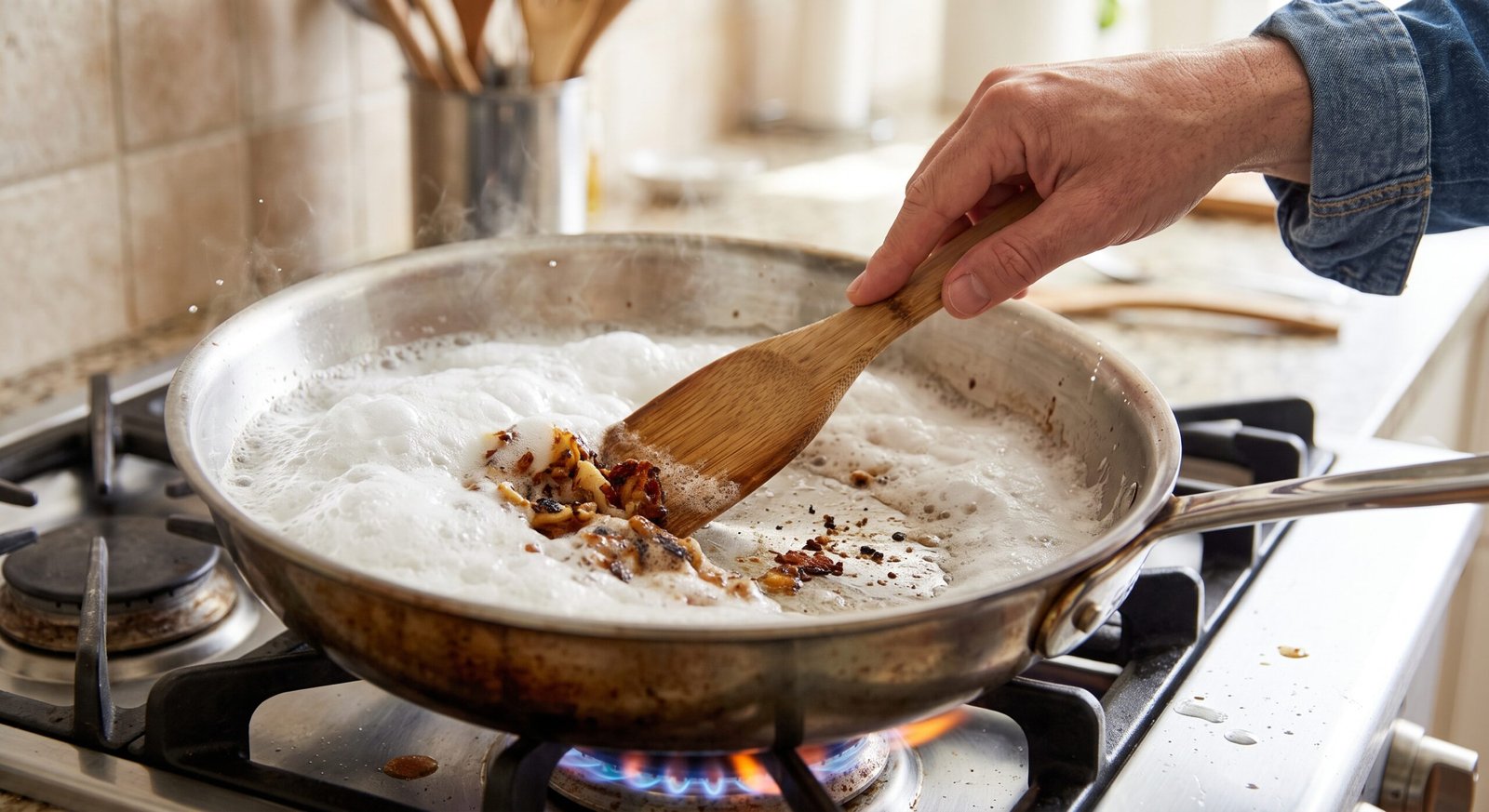 How to get burnt food stains off stainless steel pans