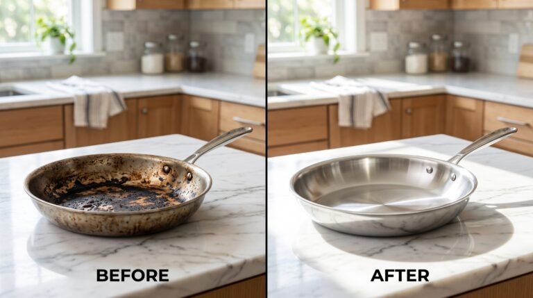 How to get burnt food stains off stainless steel pans