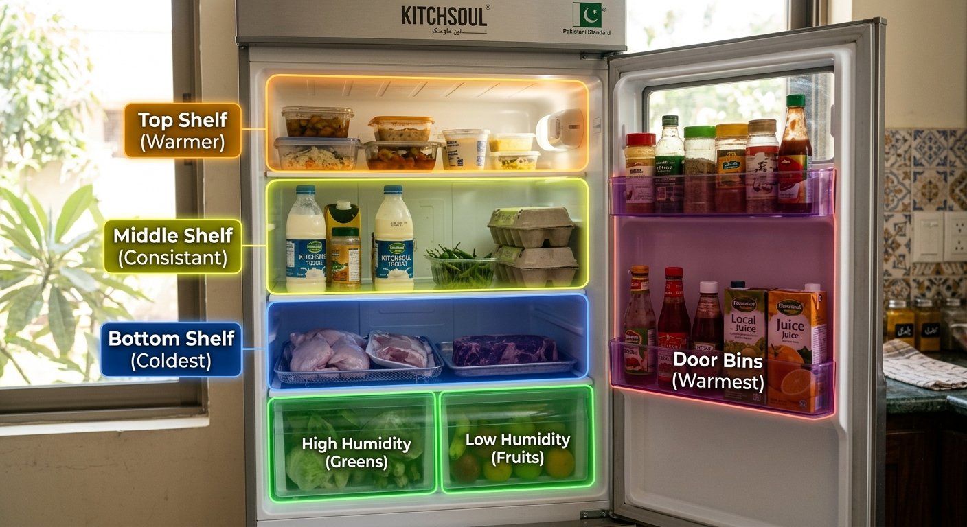 arrange your fridge to prevent food waste