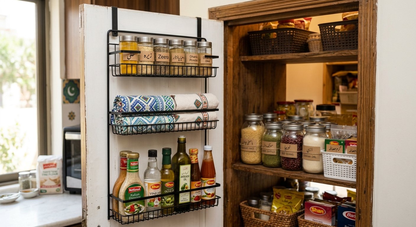 organize a small kitchen pantry on a budget