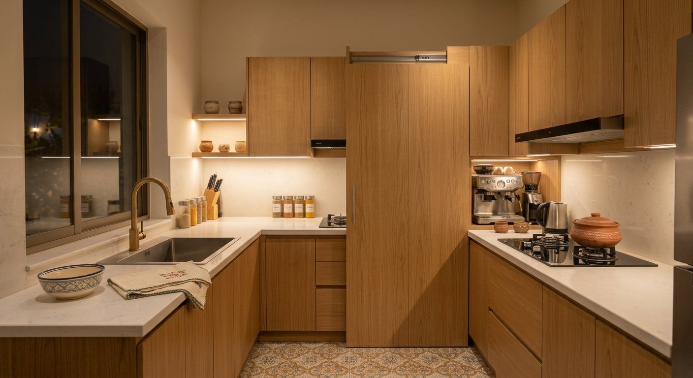 modern minimalist kitchen aesthetic setup