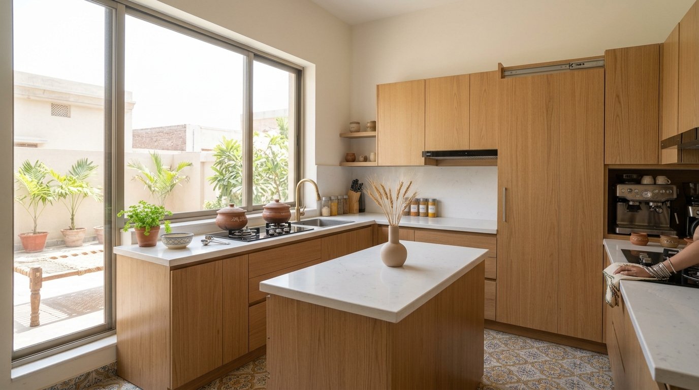 modern minimalist kitchen aesthetic setup