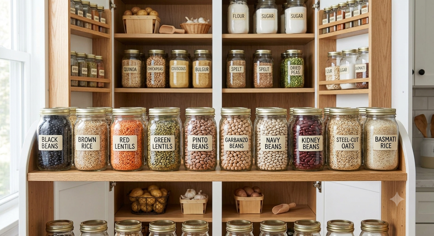 plastic free kitchen food storage