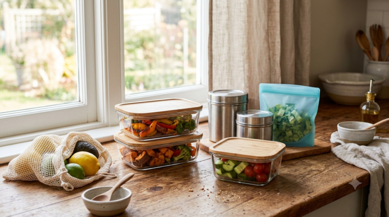 plastic free kitchen food storage